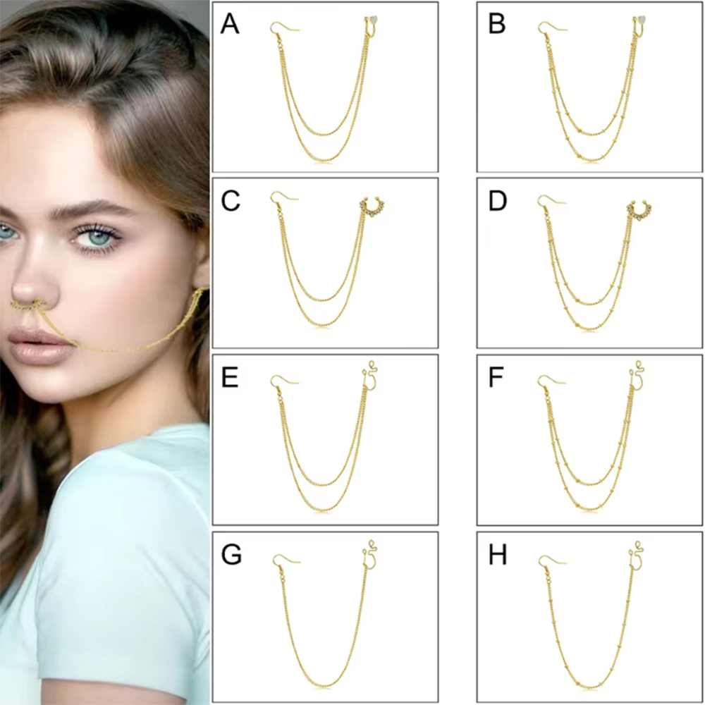 Yellow Body Jewelry - 1 Adet/Set Sarı Altın Sahte Septum