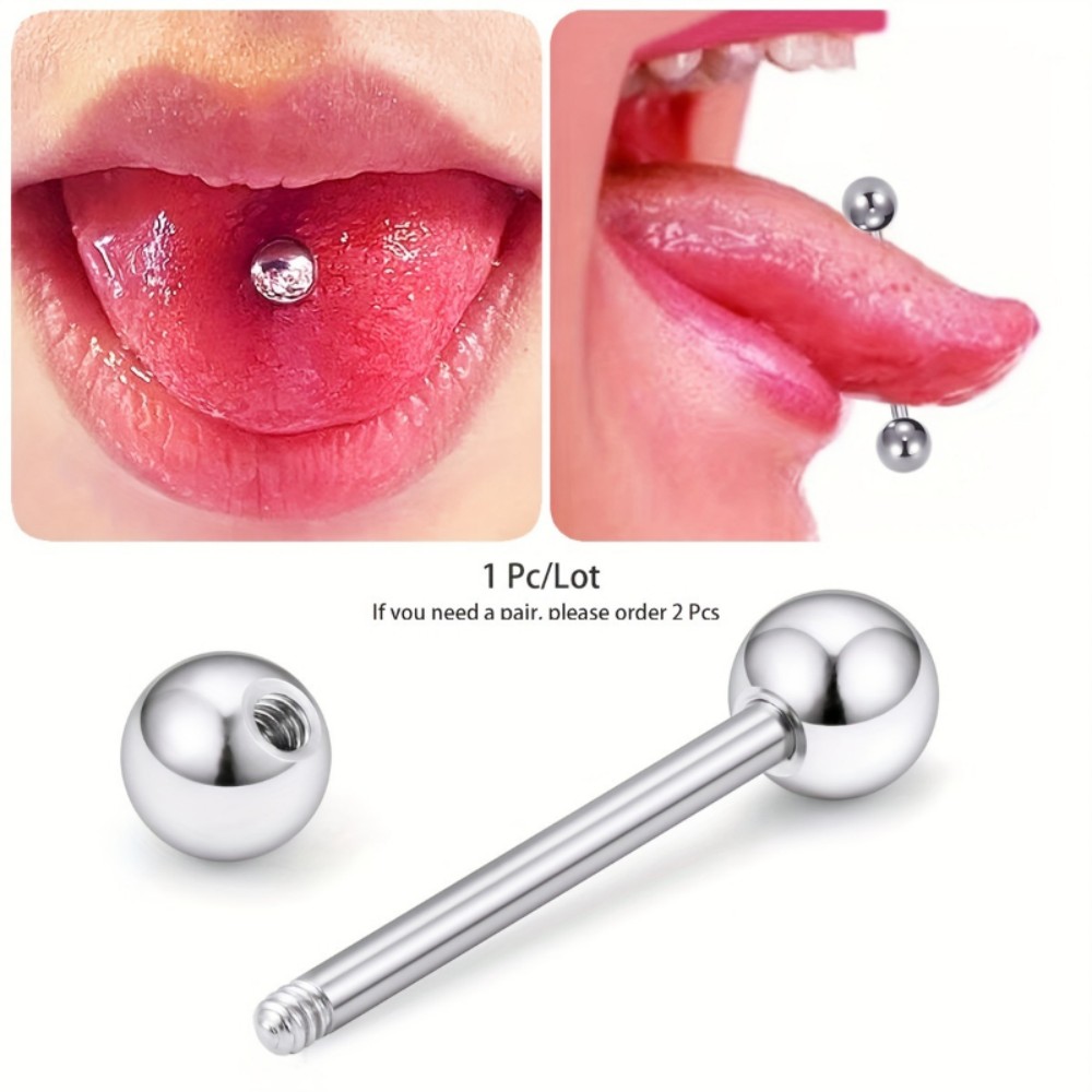 Body Jewelry Brands - Paslanmaz Çelik Halter Çubuk Dil Frenulum