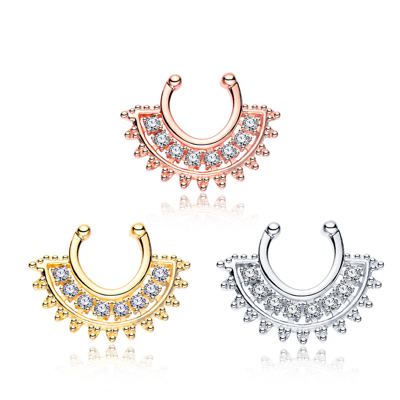 Body Jewelry Metal Types - 1 adet U tipi sahte Septum