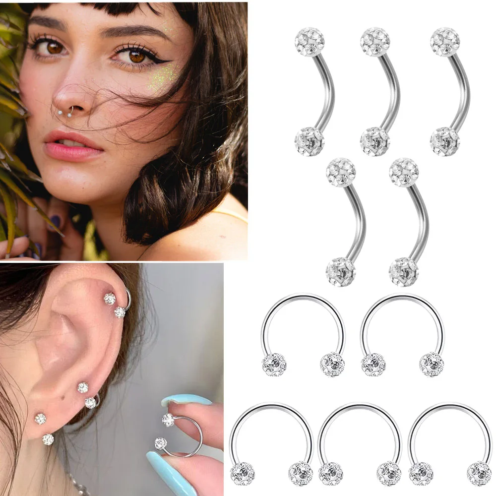 Body Jewelry Metal Types - 5 adet Paslanmaz Çelik Taklidi Topu