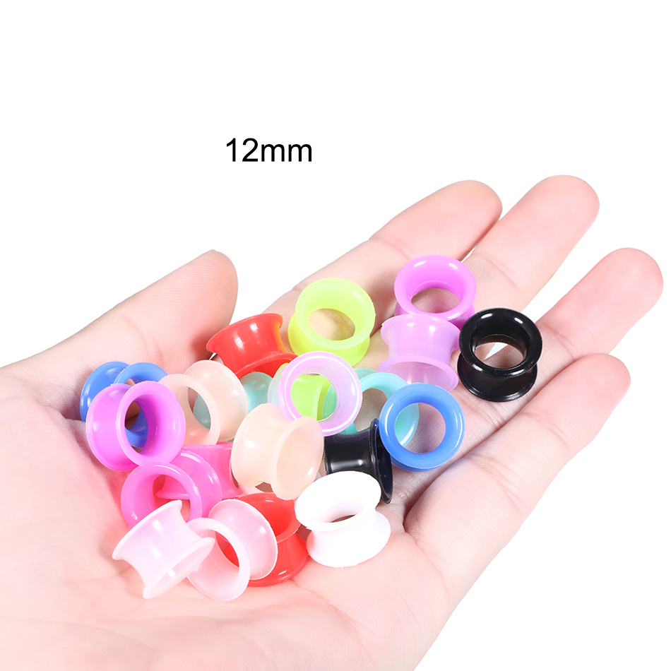 Body Jewelry Gauges - 24 Adet Silikon Yüksek Çift Taraflı