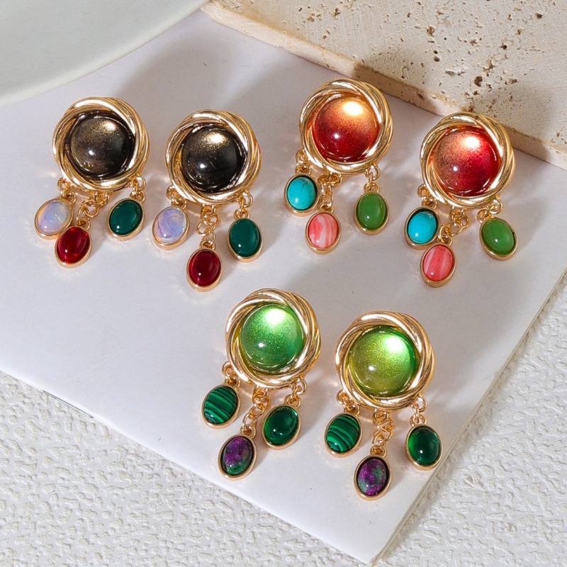 Body Jewelry Brands - Renkli Cam Kristal Küpe Kadınlar için