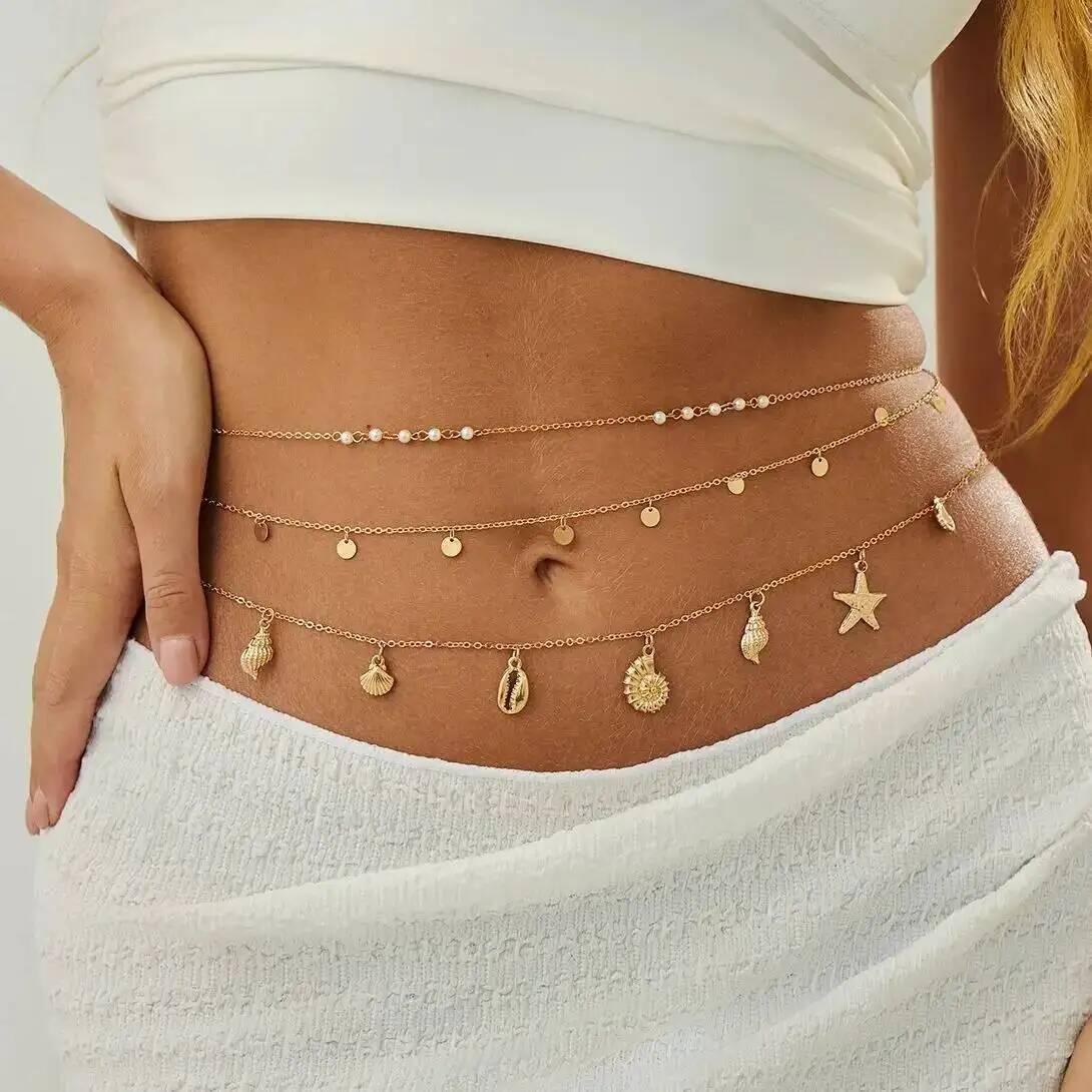 Qualiti Body Jewelry - IngeSight.Z 3 adet/takım Boho Denizyıldızı Kabuklu