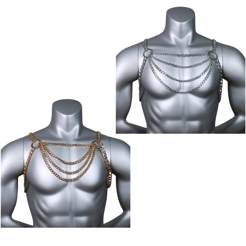 Body Jewelry Men - Erkek Seksi Metal Gövde Göğüs Zinciri