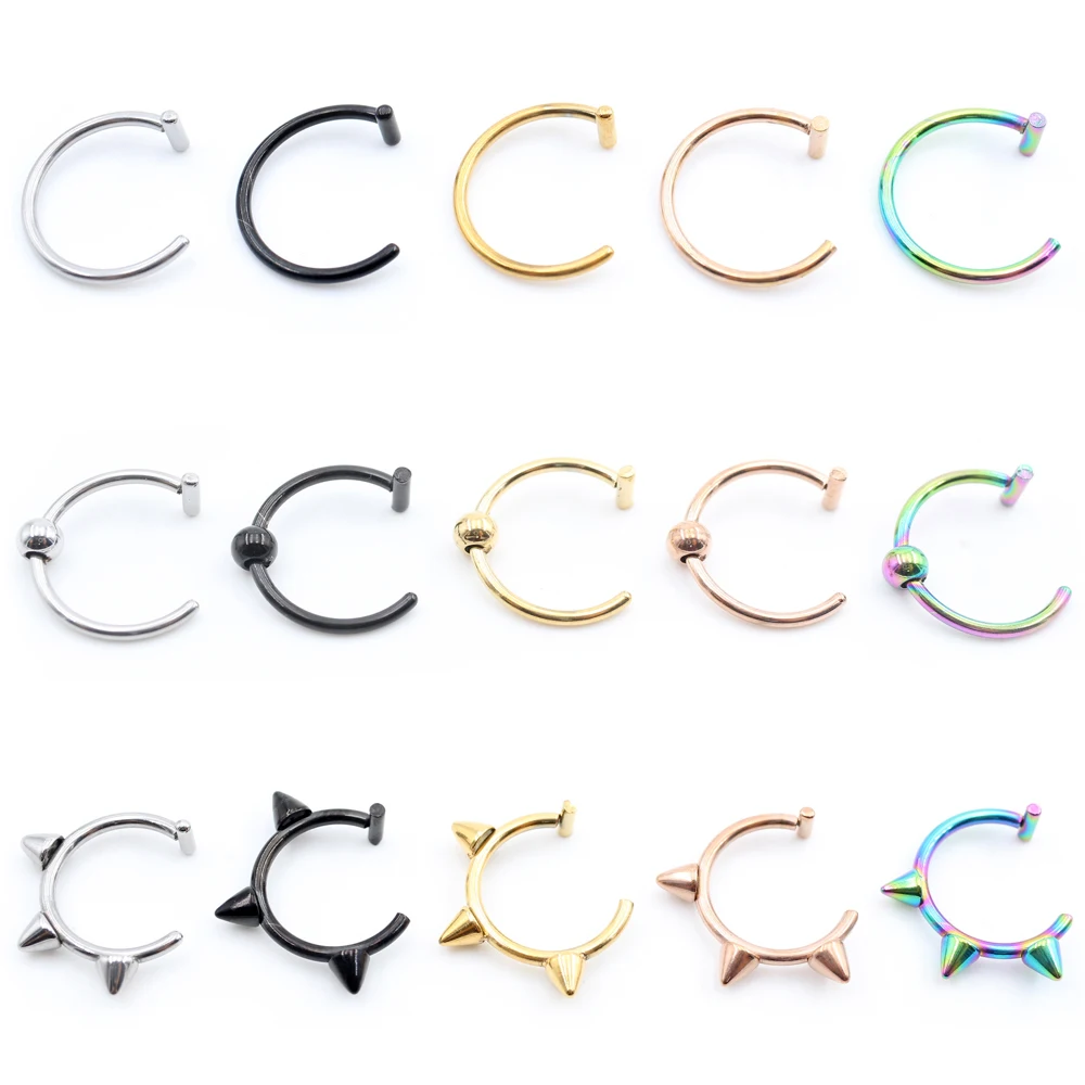 Body Jewelry Metal Types - 1 Adet Paslanmaz Çelik Burun Halkası