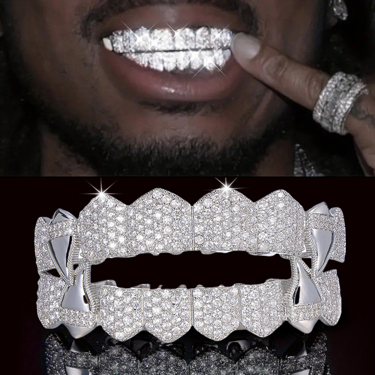 Body Jewelry Men - RACHELZ Karışık 8/8 Üst Alt Buzlu