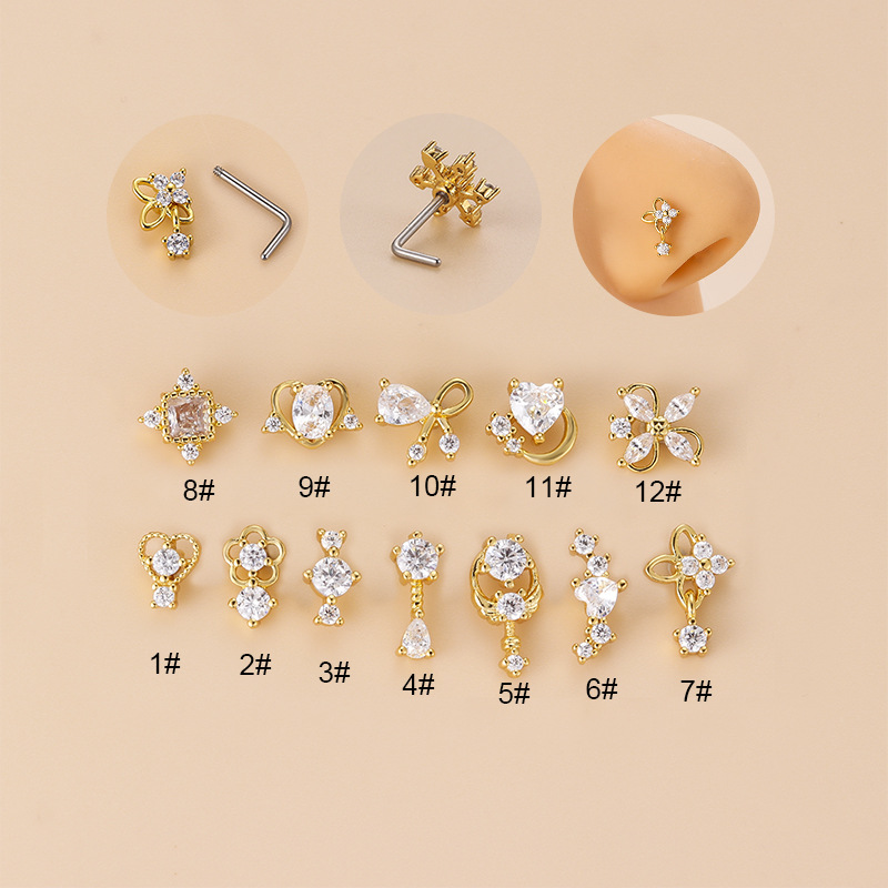 Body Jewelry Indian - 1 adet 20G 316L cerrahi paslanmaz