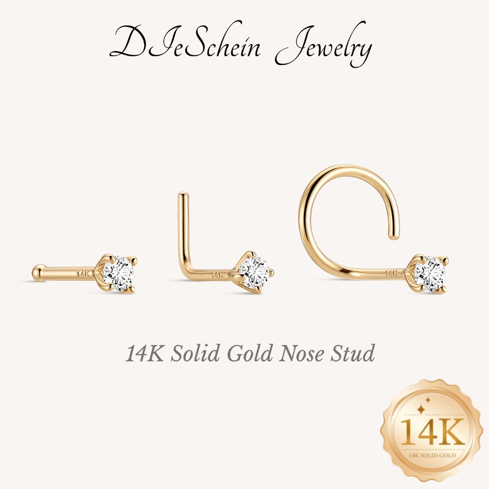 Yellow Body Jewelry - DIeSchein 14 Ayar Som Altın Burun