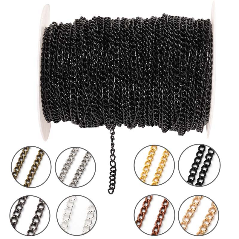 Body Jewelry Chains - 2 metre 2.5/3.5/4.5mm Metal Düz Oval