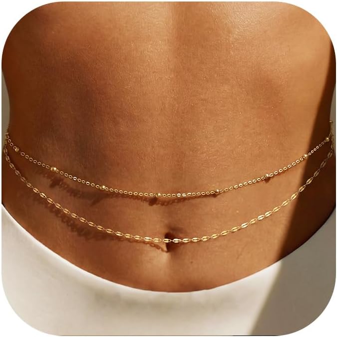 Qualiti Body Jewelry - 14 Ayar Altın Kaplama Bel Zinciri