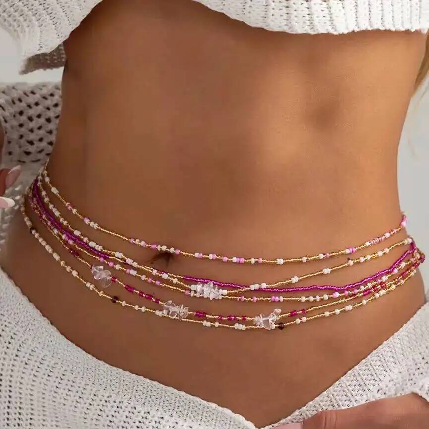 Body Jewelry Chains - SHIXIN 6 Parça/Set Boho Renkli Pirinç