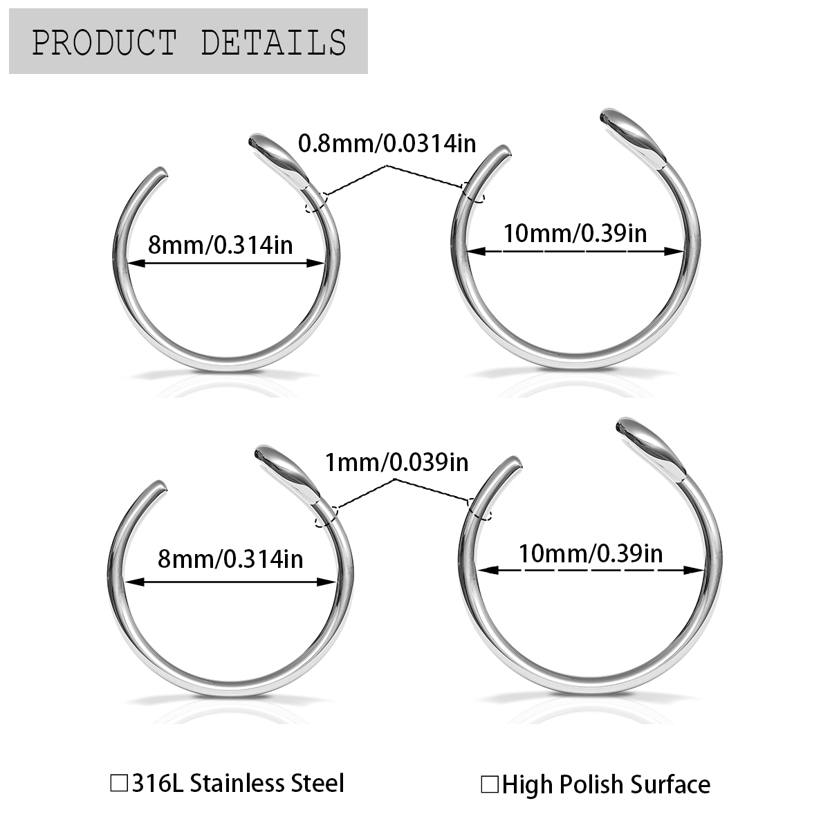 2 Adet Paslanmaz Çelik Kişiye  - Body Jewelry Metal Types incelemesi ve fiyatı