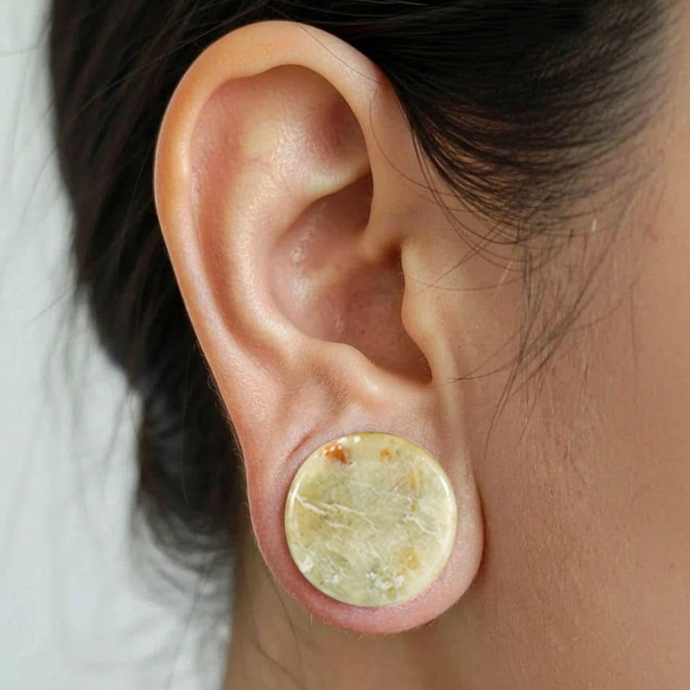 1-2 adet doğa yeşil-sarı yeşim - Yellow Body Jewelry incelemesi ve fiyatı