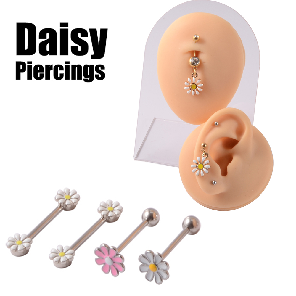 361L cerrahi çelik papatya çiç - Yellow Body Jewelry incelemesi ve fiyatı