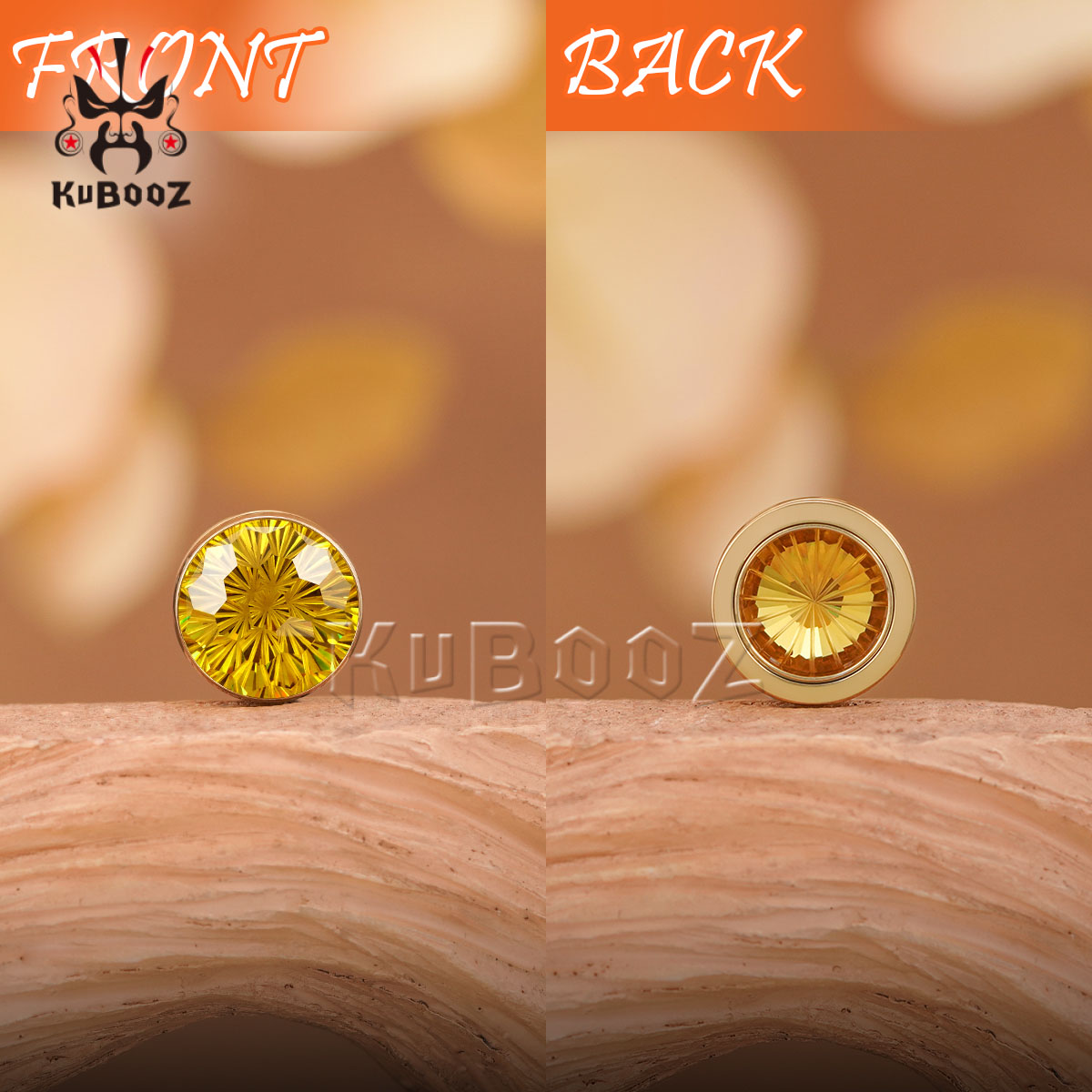 2 adet parlak sarı kristal elm - Yellow Body Jewelry incelemesi ve fiyatı