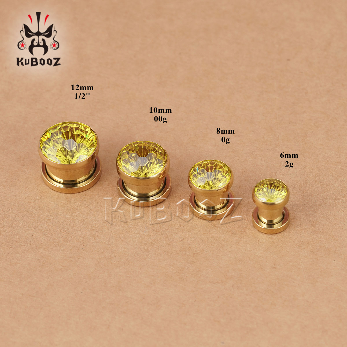2 adet parlak sarı kristal elm - Yellow Body Jewelry incelemesi ve fiyatı