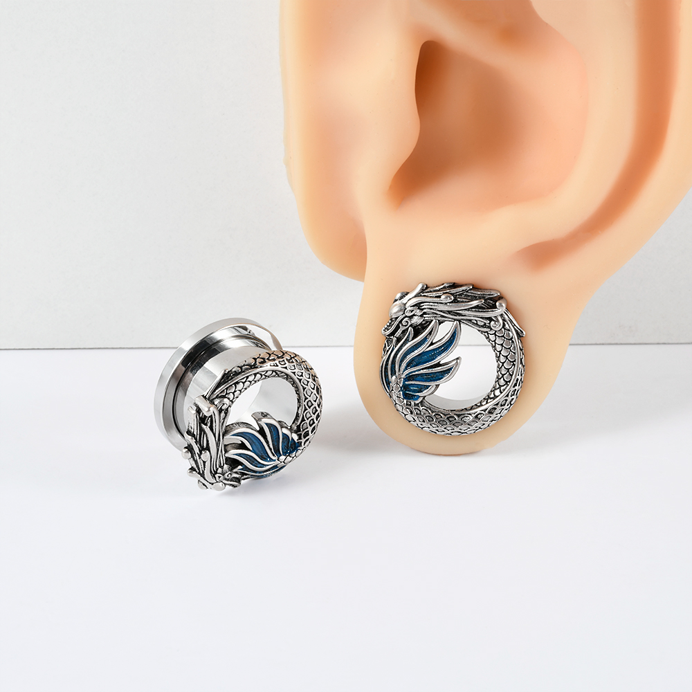 1-2 adet Vintage Chiness ejder - Body Jewelry Gauges incelemesi ve fiyatı