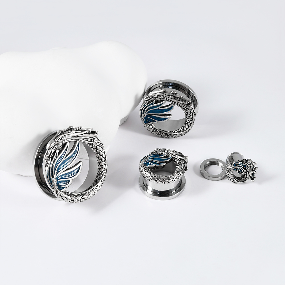 1-2 adet Vintage Chiness ejder - Body Jewelry Gauges incelemesi ve fiyatı
