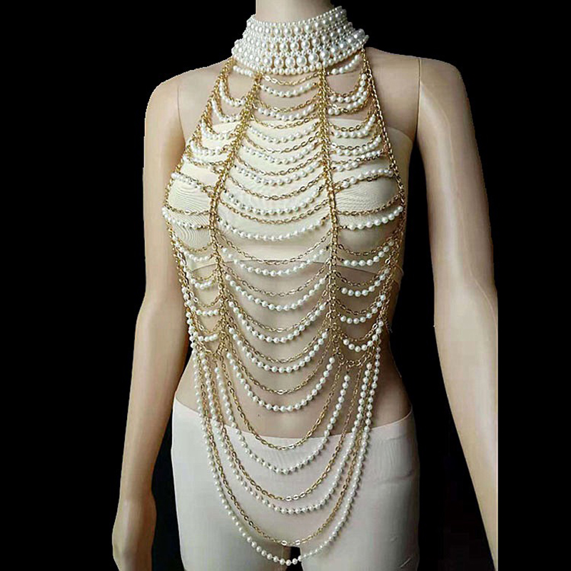 Vintage çok katmanlı inci koly - Body Jewelry Brands incelemesi ve fiyatı