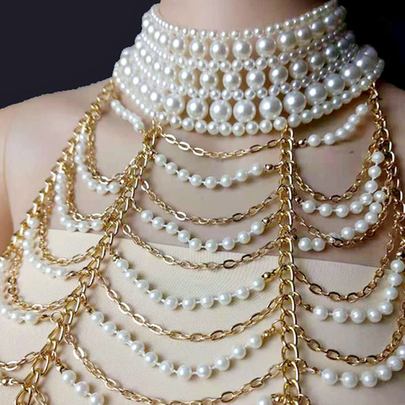 Vintage çok katmanlı inci koly - Body Jewelry Brands incelemesi ve fiyatı