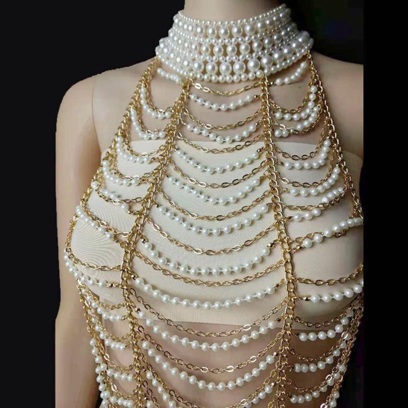 Vintage çok katmanlı inci koly - Body Jewelry Brands incelemesi ve fiyatı