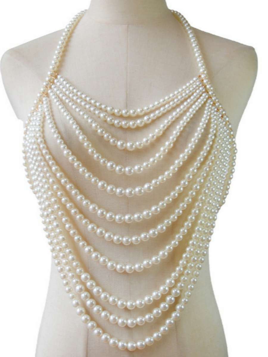 Seksi Çok Katmanlı İnci Kolye  - Body Jewelry Brands incelemesi ve fiyatı