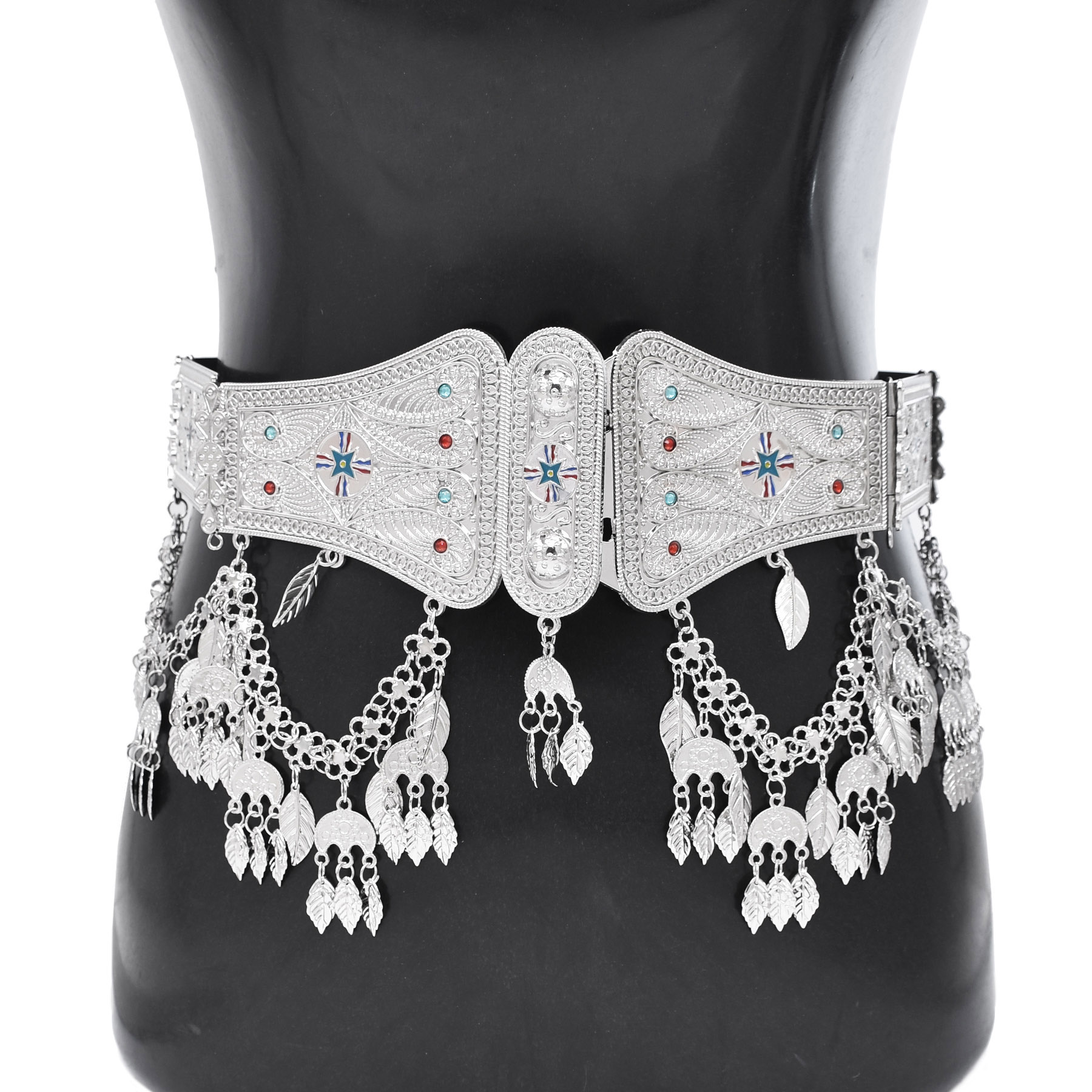 Gümüş kaplama fas kaftan kemer - Body Jewelry Indian incelemesi ve fiyatı